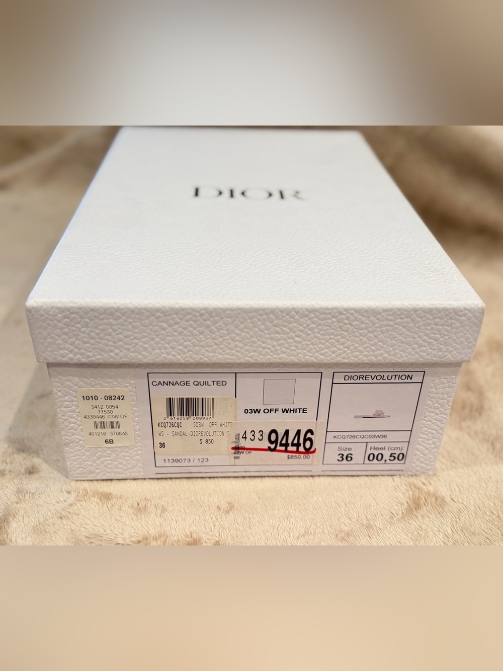Dior Cream Women's Slides - Picture 6 of 6